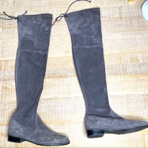 Stuart Weitzman Shoes - Stuart Weizmann gray suede over the knee Lowland